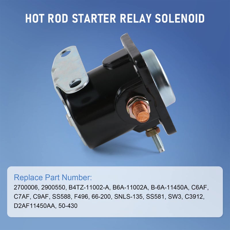 JDMSPEED New Starter Solenoid Relay SW-3 Replacement for Ford Jeep Lincoln Mercury 1958-1991 Replaces C6AF, C7AF, C3912, C9AF, D2AF11450AA, 50-430, B-6A-11450A SW3 12V Black - Image 3